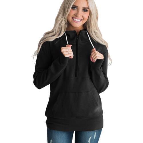 NORA TWIPS 2018 New Fashion Long sleeves Pullovers Tops Plus Size XXXL V-neck solid Woman Hooded sweatshirt
