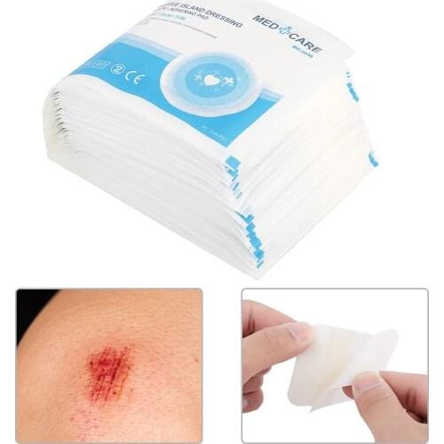 50pcs/pack Waterproof Breathable Wound Dressing Patch Medical Sterile Tape Bandage Massager Relaxation