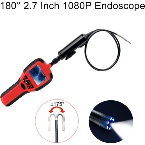 6mm Industrial Endoscope HD 2.7inch Screen IP67 Waterproof Inspection Camera with 6 LED Lights Borescope Snake shaped Cam
