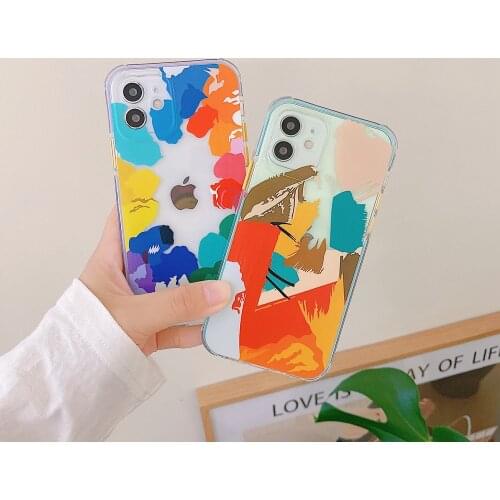 Tobebest Graffiti Palette Clear Phone Cases for iPhone 12 Pro Max 11 PRO MAX X XS XR 7 8 PLUS SE 2020 Shell Soft Cover