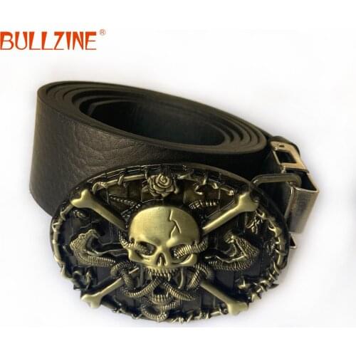 Bullzine western motor girl cowboy jeans belt buckle pewter finish free PU belt with connecting clasp FP-01202 drop shipping
