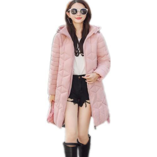 Top 2018 New Fashion Winter Women Parkas Female Down Cotton Jacket Mujer Hooded Wide-Waisted Medium-Long Parkas Loose Coats Q644
