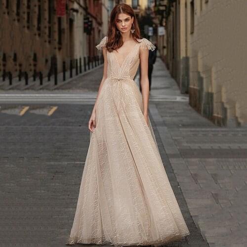 Eightree Eightree Sexy Backless Wedding Dresses 2021 Robe de Mariee Floor Length Bride Dress Lace Wedding Gowns Women