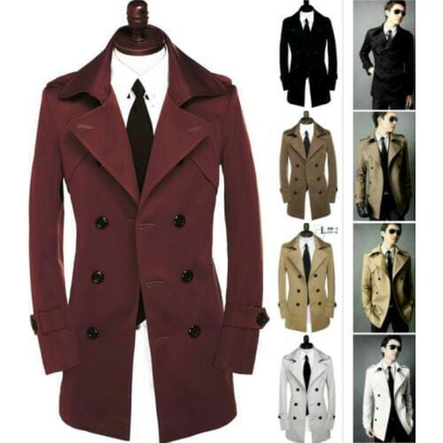 Shore trench coat men 2020 new designer slim sexy double breasted overcoat long sleeve mens clothing business outerwear S - 9XL