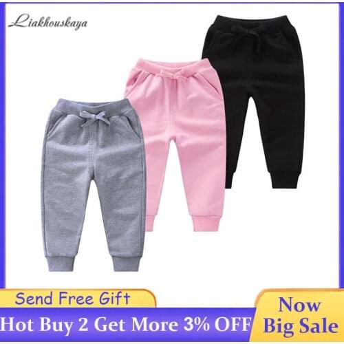 Pants For Boys Spring Autumn Boys Girls Casual Sport Pants Elasticated Waist Cotton loose ChildrenS Pants Suitable 2-11 Years