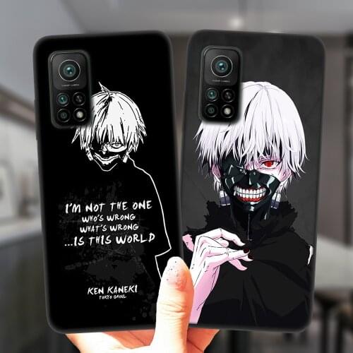For Xiaomi Mi 10T Lite Redmi Note 10 10S 9S 7 8 9 Pro 8T 9C Phone Case Japan Anime Tokyo Ghoul Kaneki Ken Black Silicone Cover