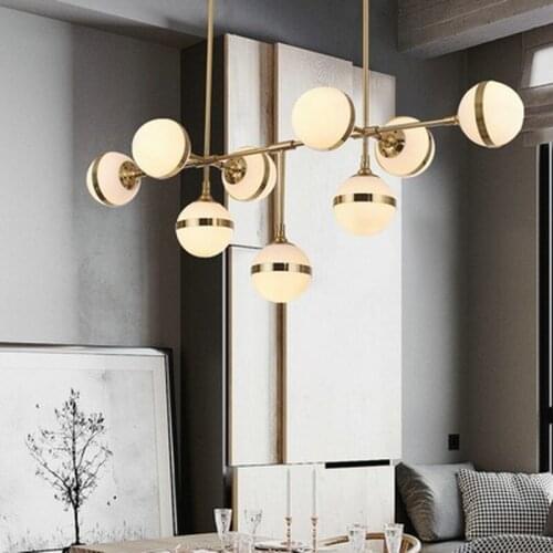 Postmodern Luminaire Led Chandelier Luxury Glass Ball Hanging Lamp Pendant Lamp Vallkin Room Bedroom Lustre Suspension Lampadari
