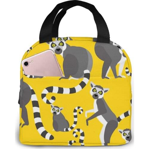 Lunch Bag Lemurs Of Madagascar Thermal Insulated Lunch Box Tote Cooler Bag Bento Pouch Lunch Container Food Storage Bag