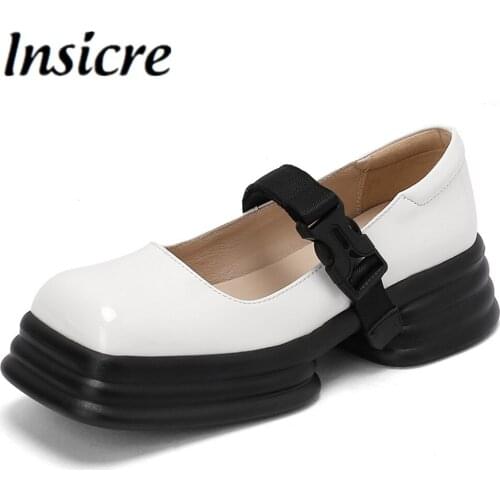 Insicre Mary Jane Japanese Style Lolita Pumps Fashion Square Toe Patent Leather Sister Girls Platform Student Wild Shoes 2021
