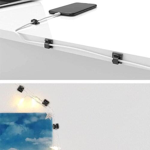 Mini Outdoor Cable Clips with Adhesive Tapes Light Clips Decoration Clips Self Adhesive Hook Wire Holder for Fairy Light