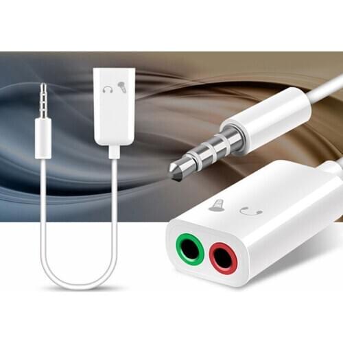 Universal 3.5mm 2 in1 Audio headset mic splitter cable adapter For Audio Splitter Cable Adapter Jack for headset earphone phone