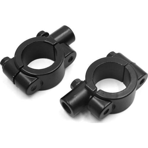 Uxcell 2Pcs 10mm Thread 1" Motorcycle Handlebar Rearview Mirror Holder Clamp Adaptor Black, 2 Pack