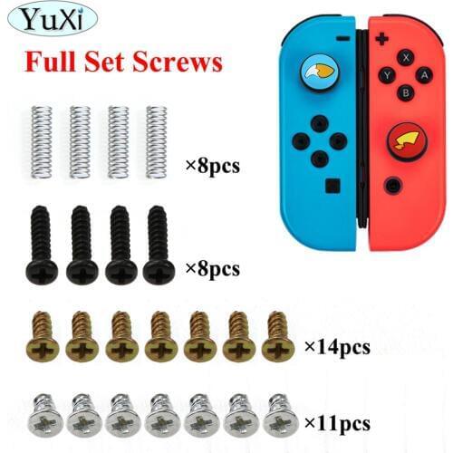 YuXi Full Set Replacement Part Screws Screw and Spring For Nintendo Switch Joy-Con Joy Con