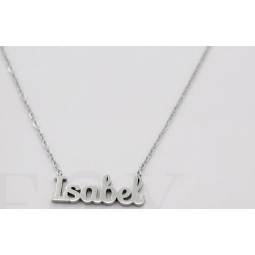 Collar De Acero Inox Con Nombre De Isabel Color Plata Alta Calidad Envió Desde España