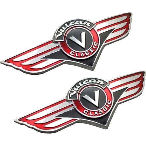 Yecnecty For Kawasaki Vulcan Classic VN1500 800 500 400 Motorcycle Gas Fuel Tank Stickers 1 Pair Motorbike 3D Emblem Badge Decal