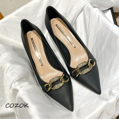Ladies Dress Shoes Crystal Korean 2021 High Heel OL Fashion Casual Elegant Shoes High Heels