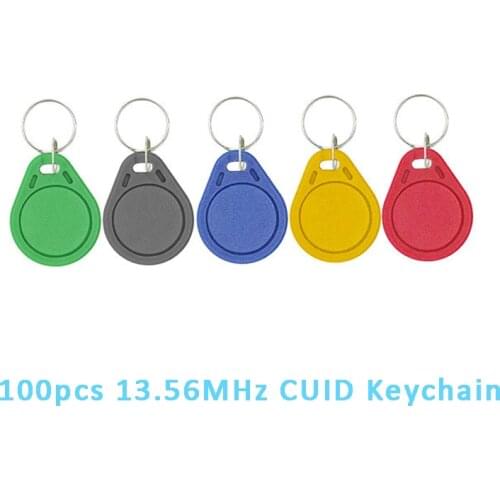 100Pcs 13.5MHZ Keychain Rewritable Copy Cloning Label Badge Copier Duplicator CUID Smart Chip Card RFID Anti-Shielding Keyfobs