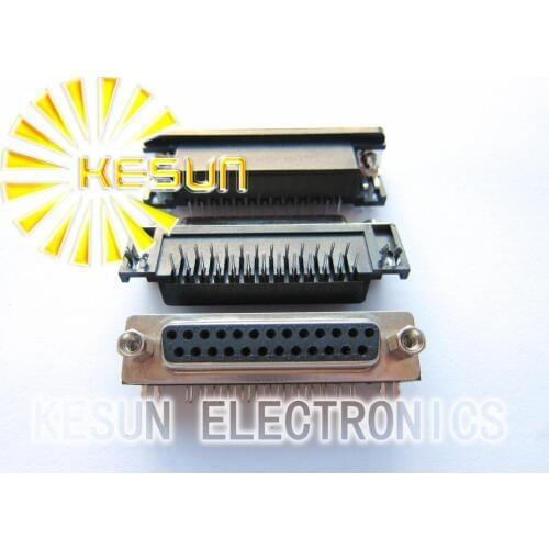 100pcs/lot Nextron DR25 Female Black 2.77mm Serial PCB D-Sub Connector ,Standard Right Angle 1U Gold High Quality