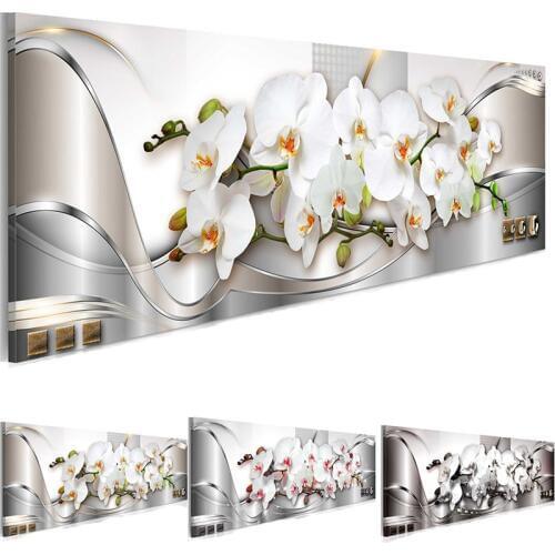 5d Diy Diamond Painting Cross Stitch Elegant White Orchid Flowers Diamond Embroidery Square rhinestone Mosaic Needleworks C512