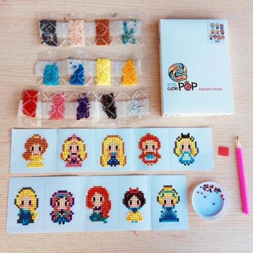 5D Diy Patterns Diamond Painting Cartoon Princess Mosaic Painting Child Round Diamond Embroidery Sticker Canvas Christmas Kit