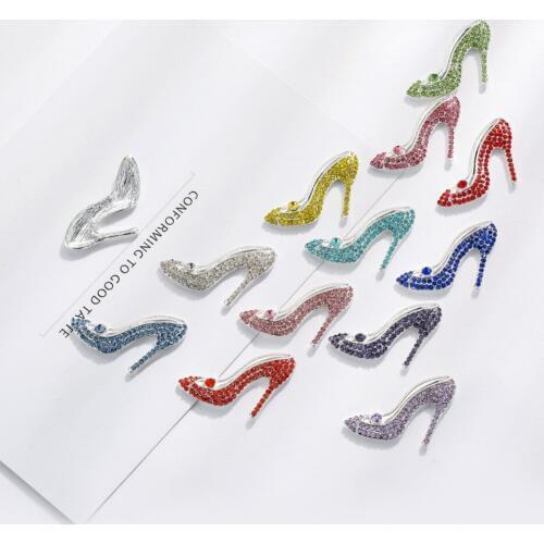 Free shipping 29*20mm flatback slipper rhinestone button for DIY 10PCS/LOT(BTN-5446)