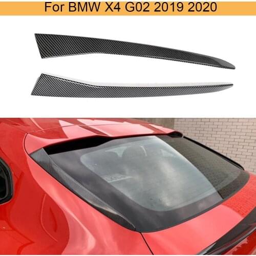 For X4 Rear Window Side Spoiler Wing for BMW X4 G02 2019 2020 Car Rear Side Spoiler Lip Wing Trim Cover Gloss Black/ Carbon Look