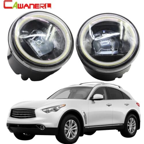 Cawanerl Car Styling 4000LM H11 LED Bulb Fog Light Kit Angel Eye DRL 12V For Infiniti FX FX35 FX37 FX45 FX50 FX30D 2006-2015