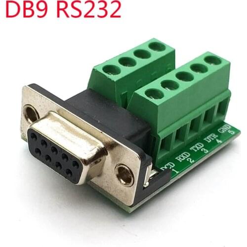 DB9 connector female adapter signals Terminal RS232 Serial to Terminal
