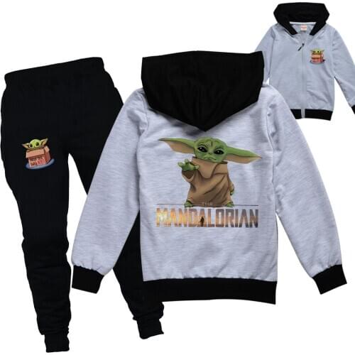 The Mandalorian Kids Tracksuit Boys Clothes Set Baby Yoda Hoodies and Pants Children Girls Sportwear Clothing Fashion Sport Suit