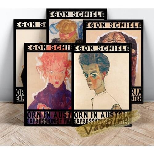 Egon Schiele Figure Sketch Retro Poster Exaggerate Abstract Style Modern Home Decor Print Art Canvas Painting Wall Picture Gift
