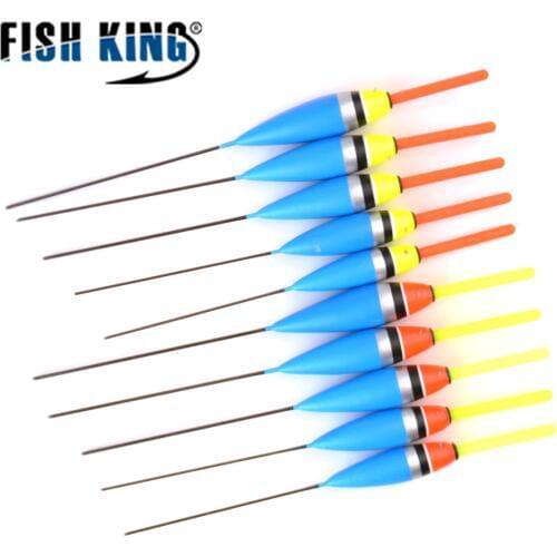 FISH KING 10PCS/Lot Carp Fishing Tackle Ice Fishing Float Bobber Set Light Stick Mixed Size Color Buoy Boia Floats Accessories