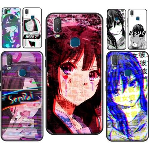 Sad Anime Aesthetic Senpai Cover For Vivo V20 SE Y11 2019 Y1S Y12 Y17 Y30 Y50 Y81 Y91C V11 Y20 i V17 Neo Phone Case