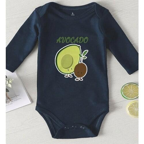 Toddler Girls Winter Clothes Avocado Printing Newborn Baby Summer Costume Children Jumpsuit Autumn Romper for Babies Cotton