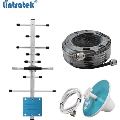 Lintretek 2G 3G 4G Antenne Set for Signal Booster 12dBi Outdoor Aerial Ceiling Antenna 15M Cable Works for 900 1800 2100 2600Mhz