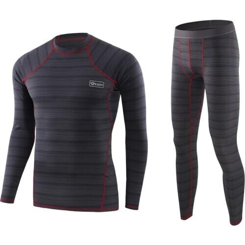 Winter Warm Thermal Underwear Sets Men Breathable Sport Tactical Thermo Fleece Sweat Elastic Quick Dry Cycling Fitness Long John