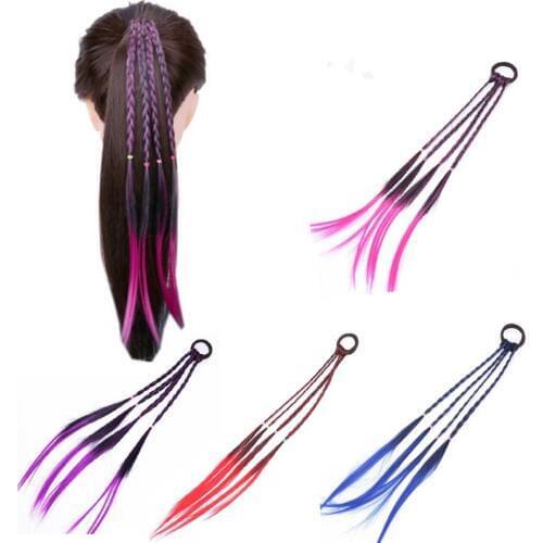 Cool Simple Kid Elastic Hair Band Rubber Band Hair Accessories Kids Wig Headband Girls Twist Braid Rope Headdress Hair Braider