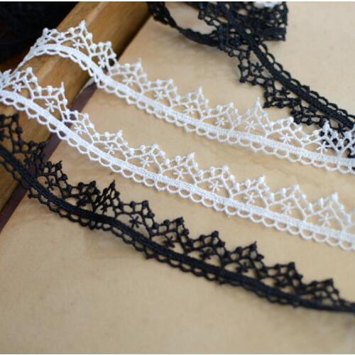 10 Meters Black White Lace Trim Lace Applique Trim Polyester for Clothes Home Textiles Apparel Sewing Lace Fabric