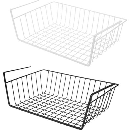 Kitchen Storage Bin Under Shelf Wire Rack Cabinet Basket Iron Storage Tableware Cup Organizer Holder Stand Kitchen Tools Hanging