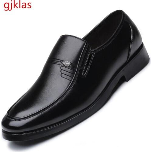 Size 38-48 Men Formal Shoe Black Office Shoes for Men Loafers British Leather Shoes Men Classic Vintage Dress Wedding Shoes Man