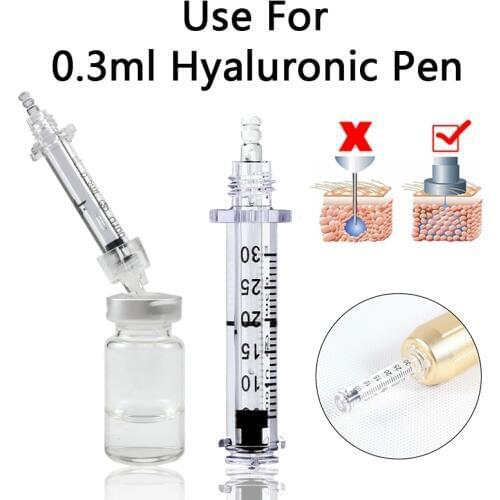 0.3ml 10/20/50 Syringe Ampoule Head set Hyaluronic pen Accessories Non Invasive for Atomizer hyaluronique pen Anti-wrinkle
