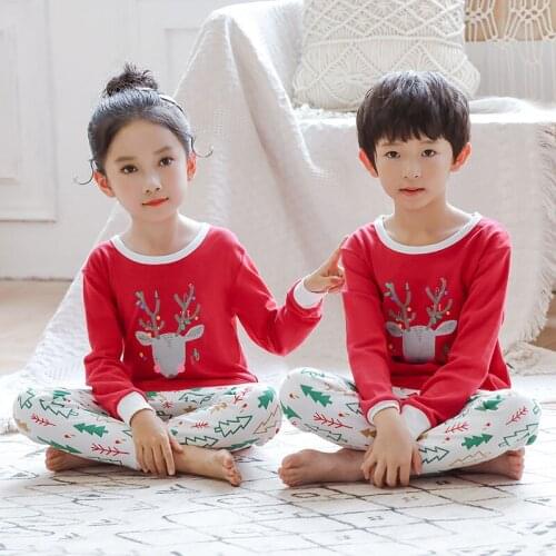 Nighty Pajamas Kids Pajamas for Girls Boys Autumn Fashion Cotton Warm Pajamas Suit Baby Unisex Clothes Christmas Clothes