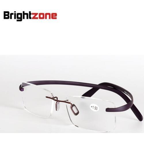 Brightzone Diopter Presbyopic TR90 Rimless Frame Elderly High-Quality Upgraded Men Women Toughness Lightweight Reading Glasses