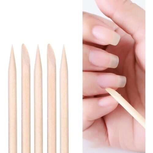 100pcs Nail Art Design Orange Wood Stick Cuticle Pusher Remover Sticks Double Ended Dead Skin Removal Manicure Care Tools htr09