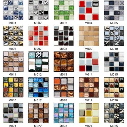 Flat Simulation Mosaic Tiles Wall Sticker Transfers Stickers For Kitchen Cupboard Vinyl Home Decoration Peel & Stick Wallpaper