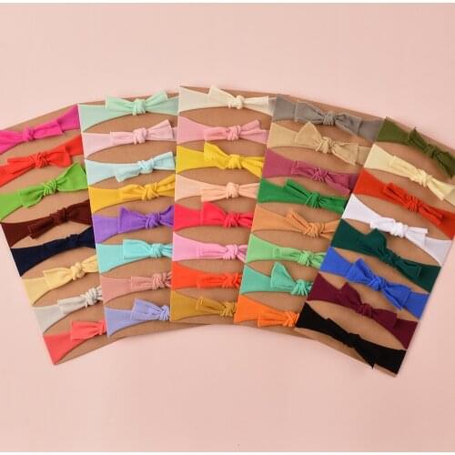 8Pcs/Set Baby Nylon Headband Soft Girl Bows Hair Accessories Infant Candy Color Hair Bands Toddler Headbands Newborn Photo Props