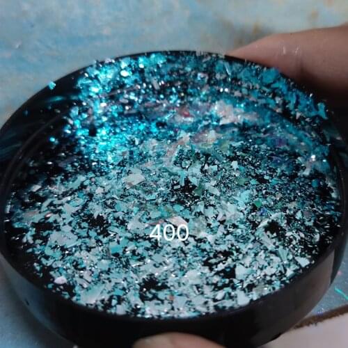 Silver Blue Transparent Nail Chameleon Flakes Irregular Glitter Magic Mirror Chrome Flakes 10g