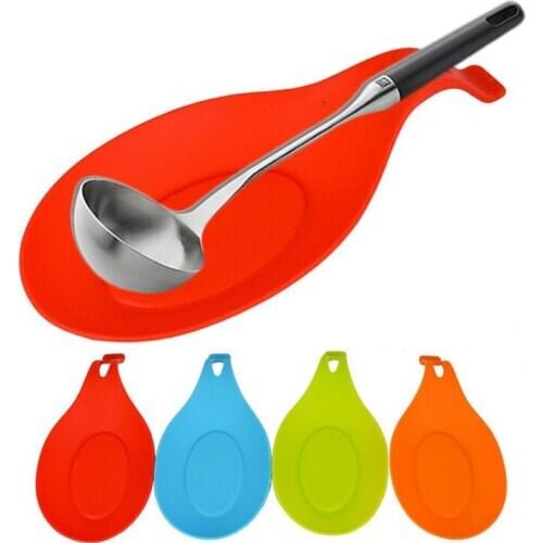 Silicone Spoon Insulation Pad Silicone Heat Resistant Placemat Glass Coaster Paper Tray Kitchen Anti-Hot spoon