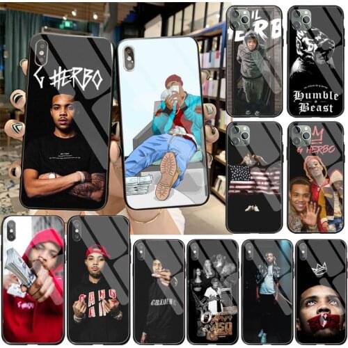 G Herbo Lil Herb Silicone Black Phone Case Tempered Glass For iPhone 11 Pro XR XS MAX 8 X 7 6S 6 Plus SE 2020 case