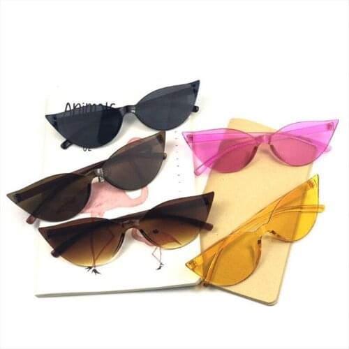 1Pcs One-Piece Cat Eye Sunglasses Women Brand Designer Fashion Sexy Retro Vintage Sun Glasses Eyewear Colorful Driver Goggles