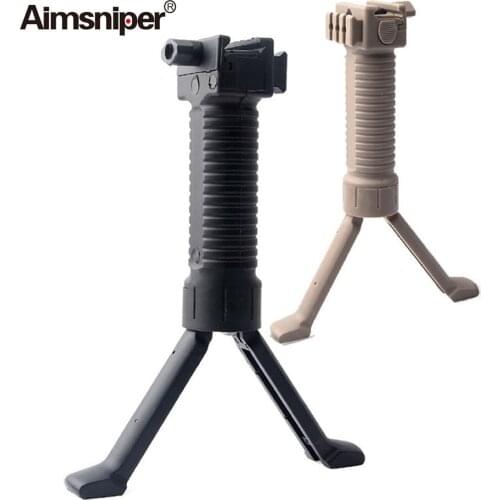 Tactical Airsoft M4 Fore Grip Bipod With Laser Rifle Rack Assist Paintball Bracket 20mm Adapter Swing Mount Hunting Accessories
